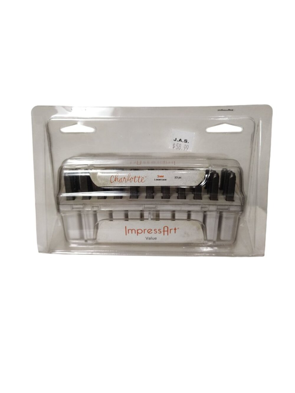 Impressart Charlotte Lowercase 3MM Stamping Kit 33 Piece Rustproof Letters Set